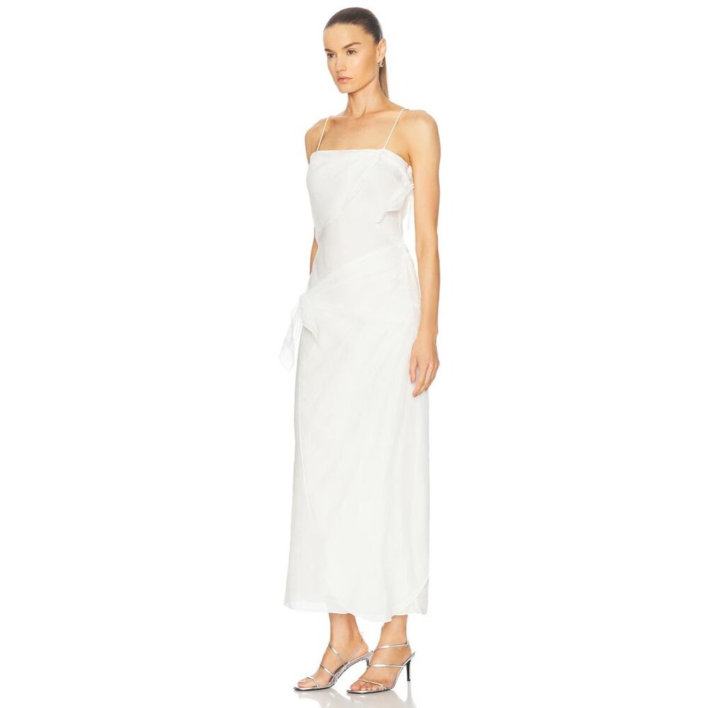 SIR. Rosalia Wrap Midi Dress in Ivory - Picture 3 of 4